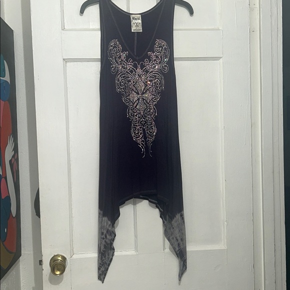 “SEND UR PRICE?” Beautiful Front/Back Embellished Purple Sleeveless Top 💜 - Picture 2 of 8